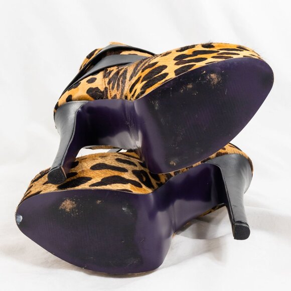 Vintage Y2K London Trash LT-Monsta Leopard Stiletto Platform Booties 7.5 - Picture 5 of 7